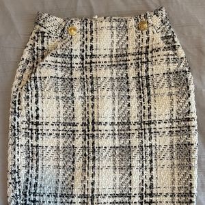 H&M plaid twill pencil skirt